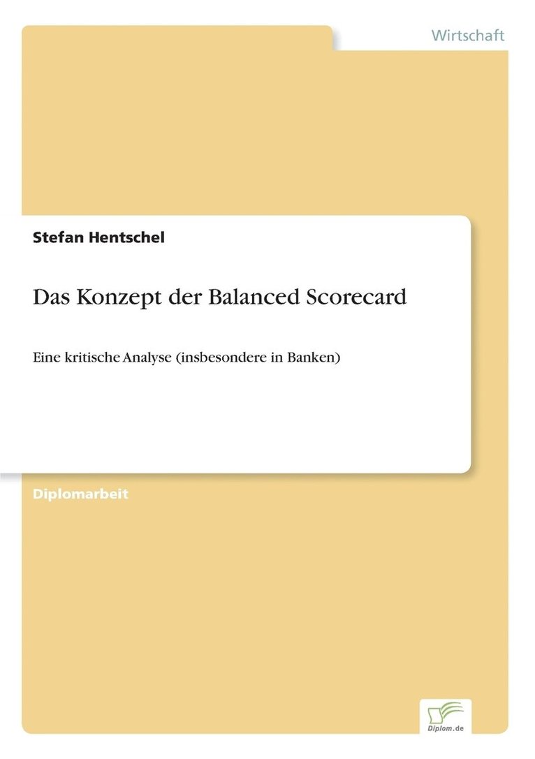 Stefan Hentschel - Konzept der Balanced Scorecard, Häftad