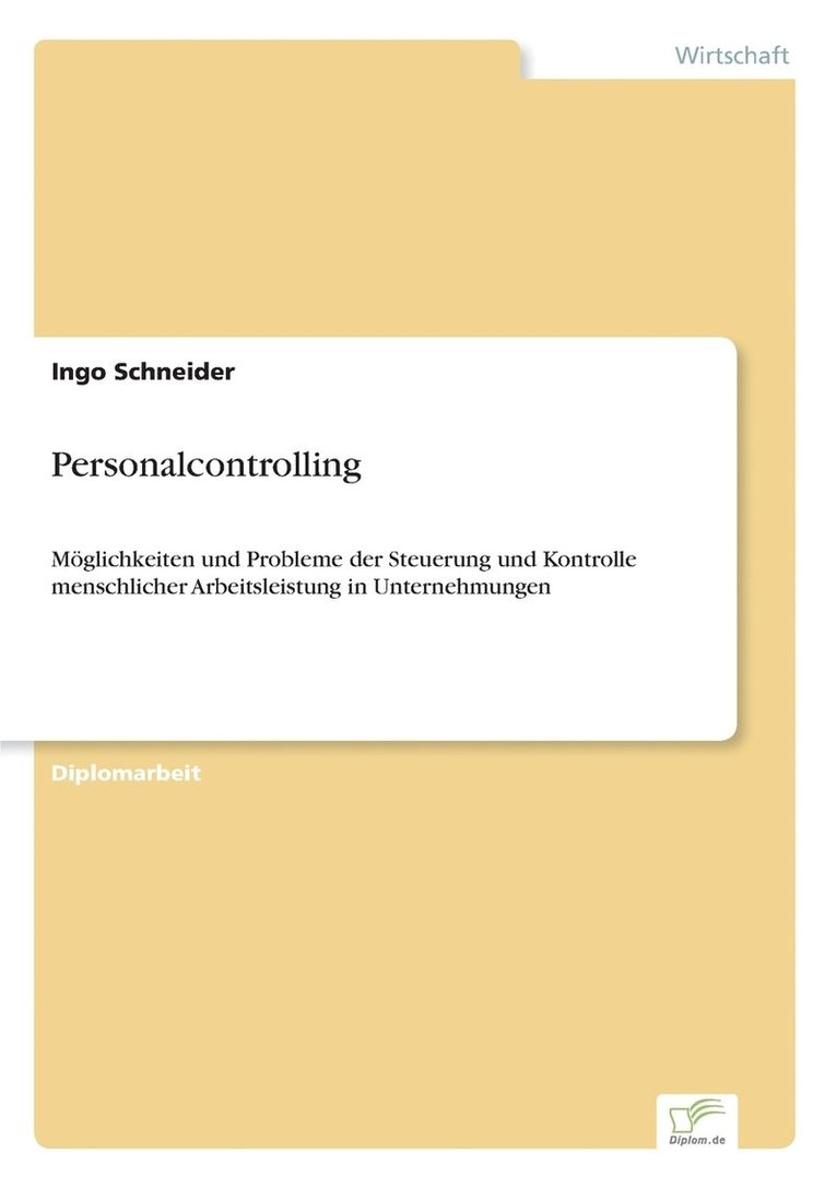 Ingo Schneider - Personalcontrolling, Häftad