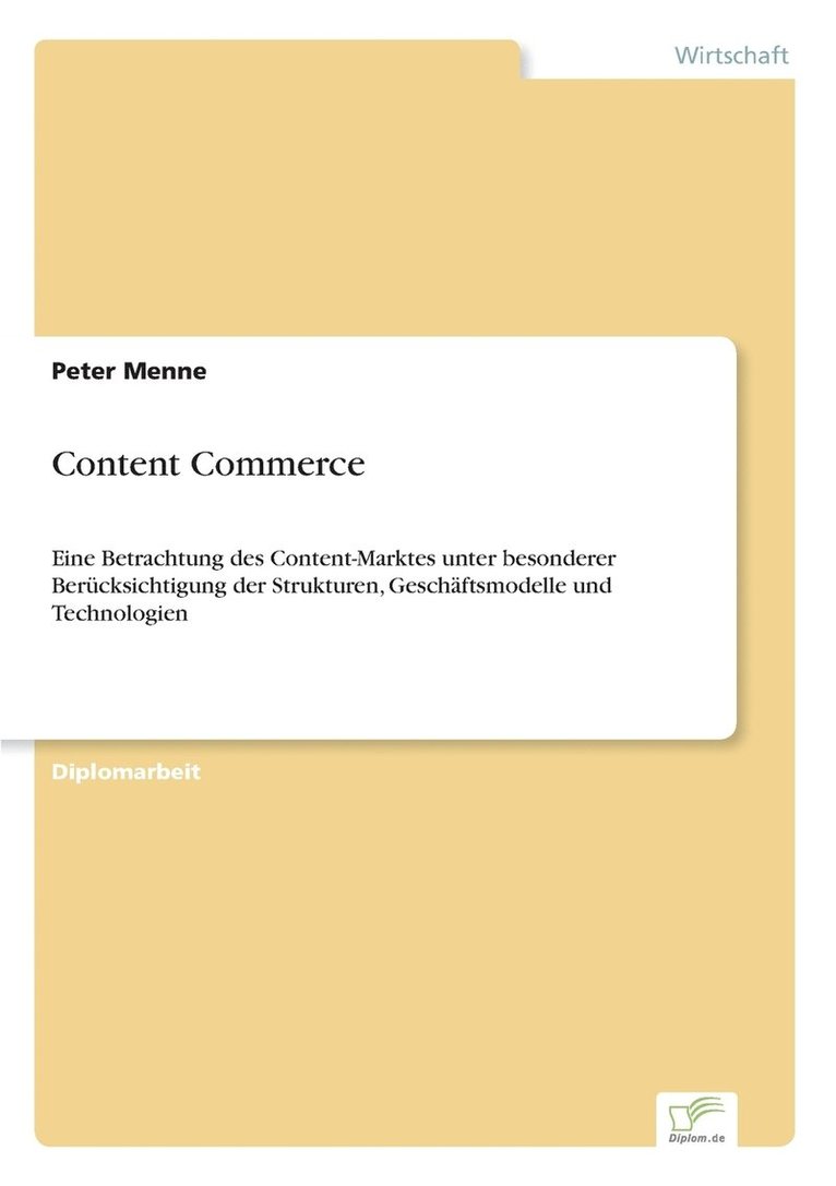 Peter Menne - Content Commerce, Häftad