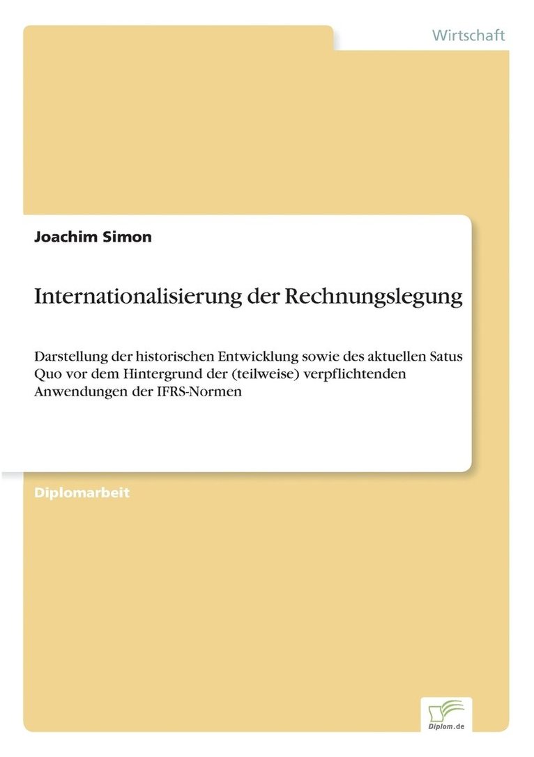 Joachim Simon - Internationalisierung der Rechnungslegung, Häftad