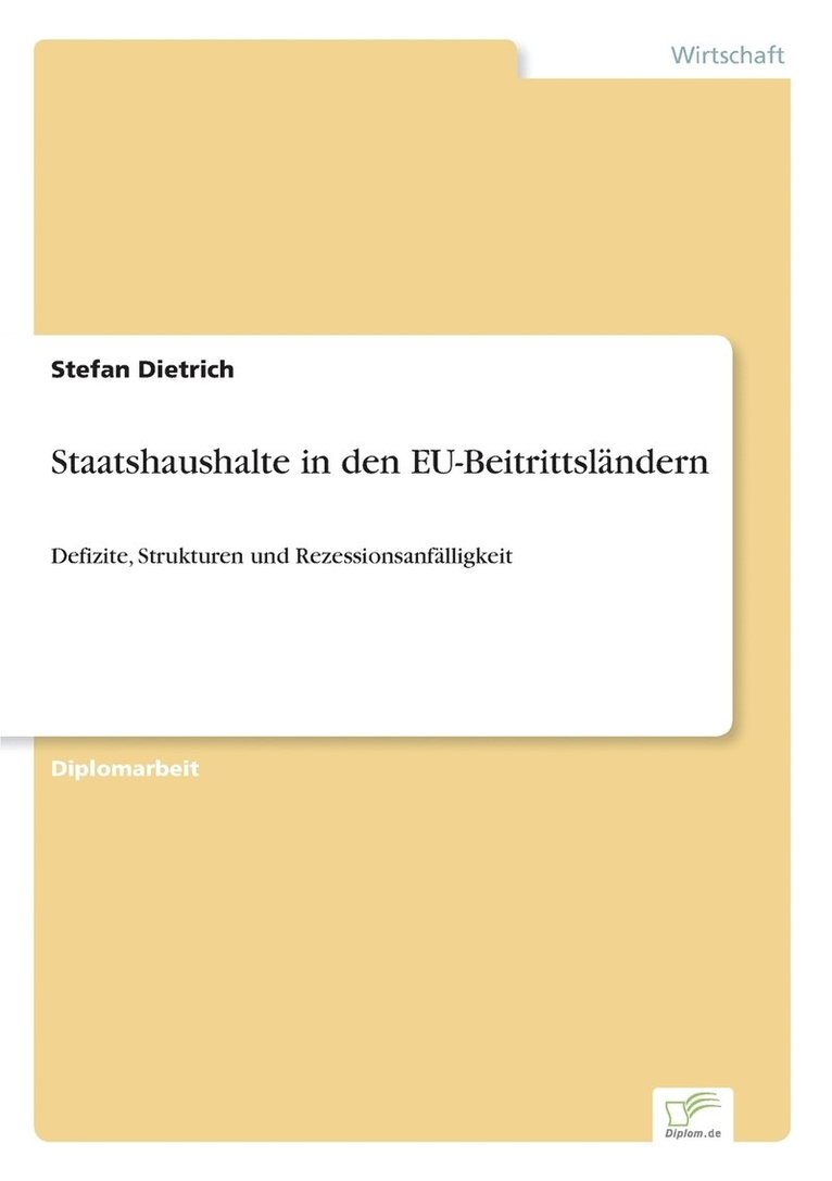 Stefan Dietrich - Staatshaushalte in den EU-Beitrittsländern, Häftad