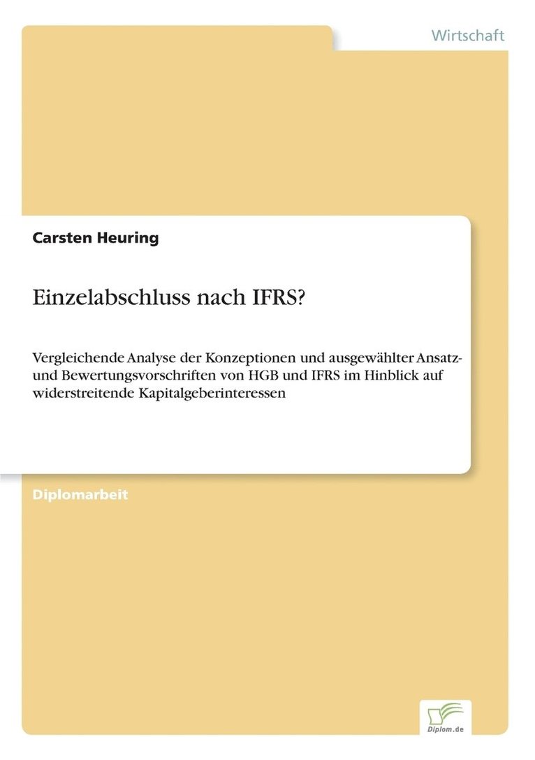 Carsten Heuring - Einzelabschluss nach IFRS?, Häftad