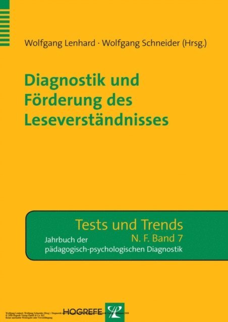 Wolfgang Schneider, Wolfgang Lenhard - Diagnostik und Förderung des Leseverständnisses, E-bok