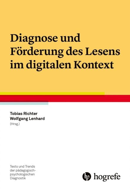 Wolfgang Lenhard, Tobias Richter - Diagnose und Förderung des Lesens im digitalen Kontext, E-bok