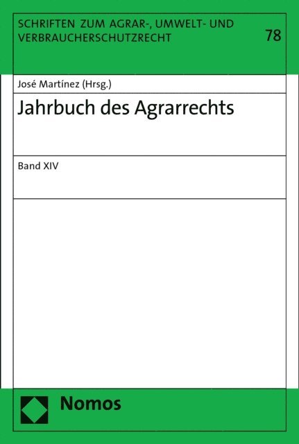 Jose Martinez - Jahrbuch des Agrarrechts, E-bok