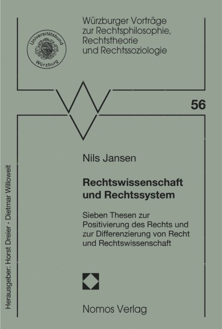 Nils Jansen - Rechtswissenschaft und Rechtssystem, E-bok