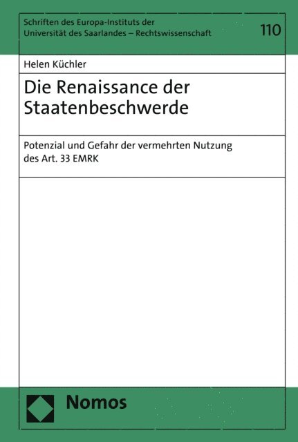 Helen Kuchler - Die Renaissance der Staatenbeschwerde, E-bok