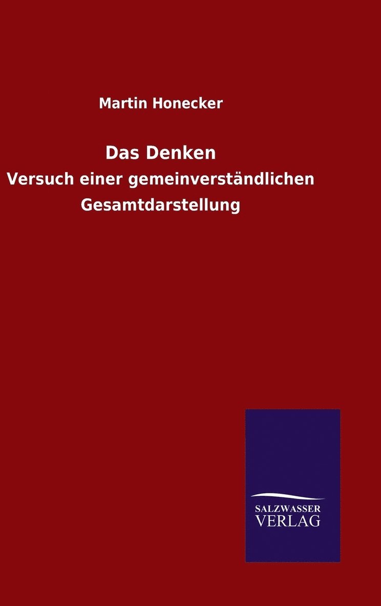 Martin Honecker - Denken, Inbunden
