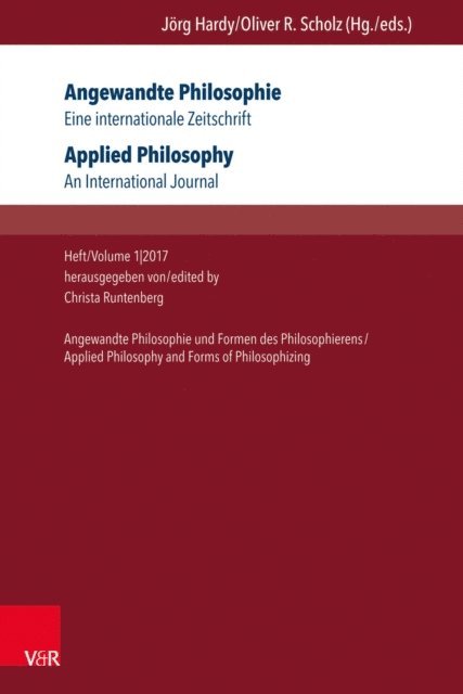 Christa Runtenberg - Angewandte Philosophie. Eine internationale Zeitschrift / Applied Philosophy. An International Journal, E-bok