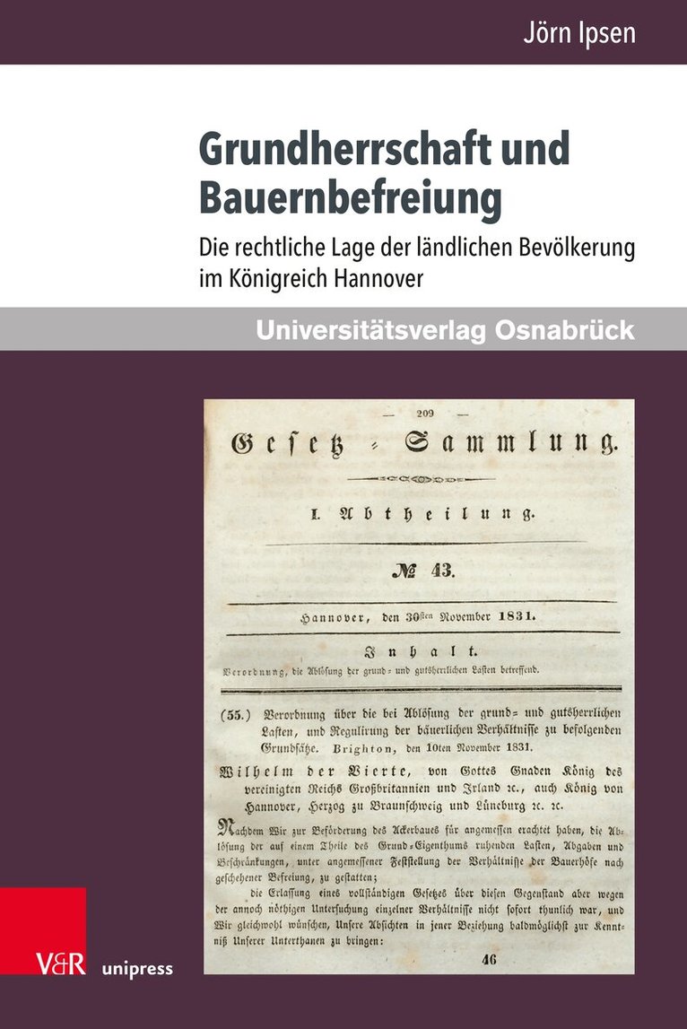 Jörn Ipsen - Grundherrschaft und Bauernbefreiung, Inbunden. Tillgänglighet: Tillfälligt slut