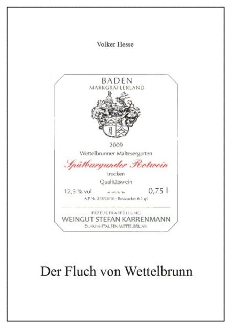 Volker Hesse - Der Fluch von Wettelbrunn, E-bok