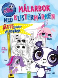 e-Bok Petshop.  Målarbok med klistermärken