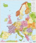 Postleitzahlenkarte Europa 1 : 3 700 000. Poster-Karte mit Metallbestäbung