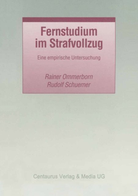 Rainer Ommerborn, Rudolf Schuemer - Fernstudium im Strafvollzug, E-bok