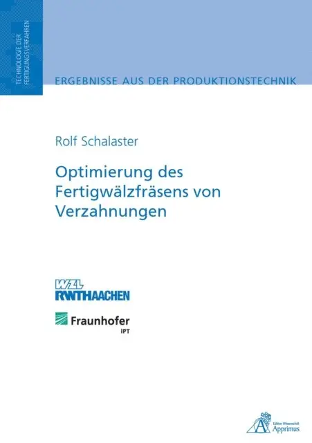 Rolf Schalaster - Optimierung des Fertigwälzfräsens von Verzahnungen, E-bok. Tillgänglighet: Lägg i varukorg