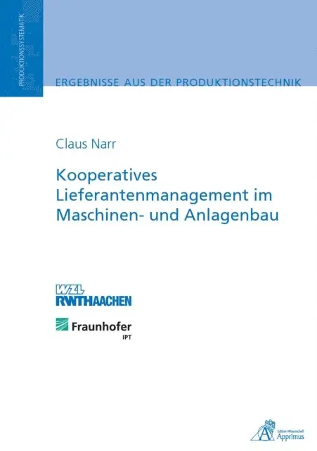 Claus Narr - Kooperatives Lieferantenmanagement im Maschinen- und Anlagenbau, E-bok. Tillgänglighet: Lägg i varukorg