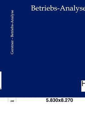 Paul Gerstner - Betriebs-Analyse, Häftad