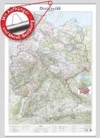 BKG - Bundesamt für Kartographie und Geodäsie - Deutschland auf einen Blick! Landschaftskarte 1:750 000 mit Aufhänger und Metall-Bestäbung. Tillgänglighet: Lägg i varukorg