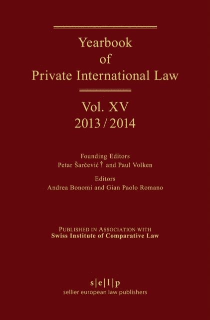 The Swiss Institute of Comparative Law, Paul Volken, Andrea Bonomi - Yearbook of Private International Law, E-bok