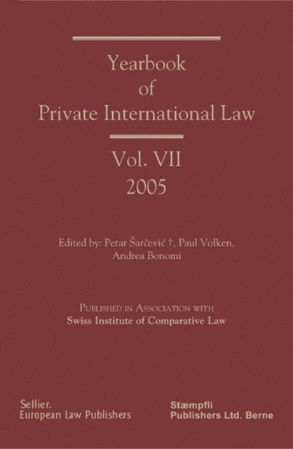 The Swiss Institute of Comparative Law, Paul Volken, Andrea Bonomi - 2005, E-bok