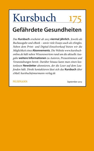 Peter Felixberger, Armin Nassehi - Kursbuch 175, E-bok