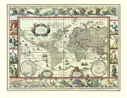 Willem Janszoon Blaeu - Historische WELTKARTE 1635 - Willem Janszoon Blaeu (Plano), Övrigt. Tillgänglighet: Lägg i varukorg