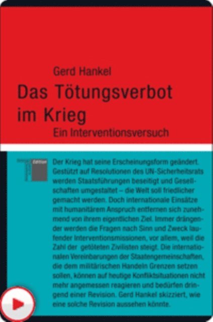 Gerd Hankel - Das Tötungsverbot im Krieg, E-bok