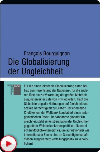 Francois Bourguignon - Die Globalisierung der Ungleichheit, E-bok