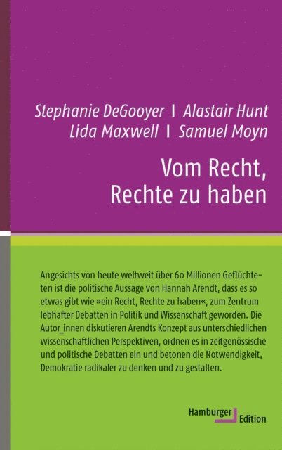 Samuel Moyn, Lida Maxwell, Alastair Hunt, Stephanie DeGooyer - Vom Recht, Rechte zu haben, E-bok