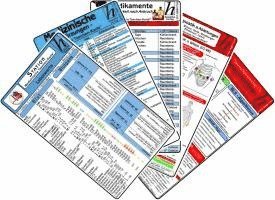 Stations Karten-Set - Laborwerte, Med. Abkürzungen, Medikamente - Haltbarkeit nach Anbruch, Reanimation, Övrigt
