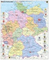 Deutschland politisch mit Wappen 1 : 700.000