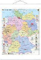 Deutschland politisch mit Wappen 1 : 700.000. Wandkarte mit Metallbeleistung