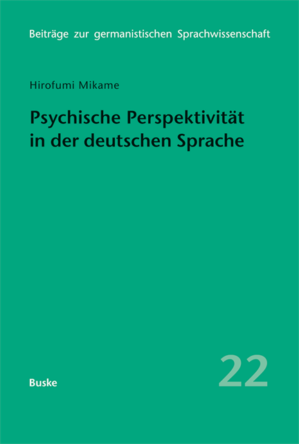 Hirofumi Mikame - Psychische Perspektivität in der deutschen Sprache, E-bok