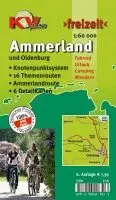 Ammerland Landkreis & Oldenburg, KVplan, Radkarte/Knotenpunktkarte//Routenkarte zur Ammerlandroute/Wanderkarte, 1:60.000. Tillgänglighet: Lägg i varukorg