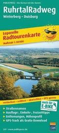 Ruhr Valley cycle path, cycle tour map 1:50,000