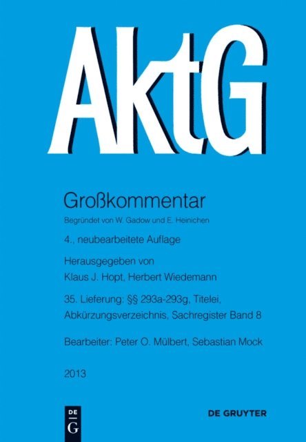 Peter O. Mulbert - §§ 293a-293g, E-bok