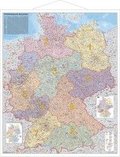 Postleitzahlen-Karte Deutschland 1 : 750 000. Wandkarte Grossformat mit Metallst�ben