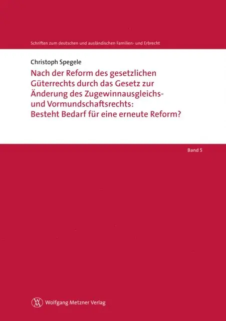Christoph Spegele - Nach der Reform des gesetzlichen Güterrechts durch das Gesetz zur Änderung des Zugewinnausgleichs- und Vormundschaftsrechts: Besteht Bedarf für eine erneute Reform?, E-bok. Tillgänglighet: Lägg i varukorg