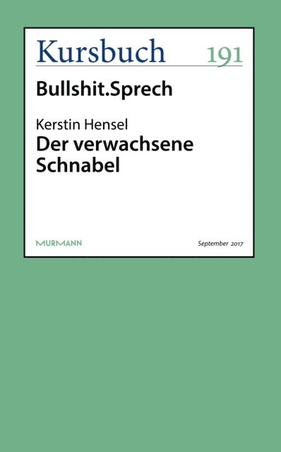 Kerstin Hensel - Der verwachsene Schnabel, E-bok