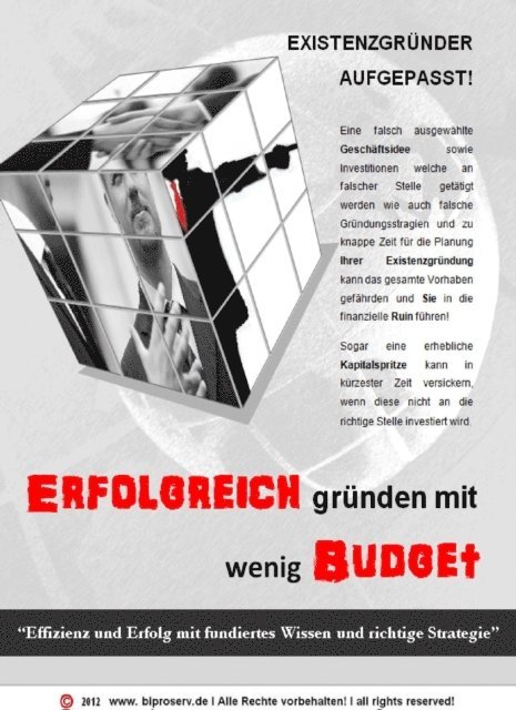 Stefan Muller - Existenzgründer aufgepasst! Erfolgreich gründen mit wenig Budget, E-bok