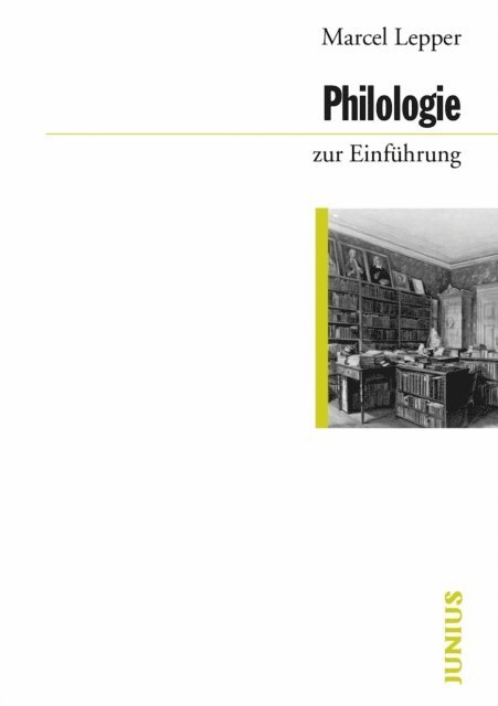 Marcel Lepper - Philologie zur Einführung, E-bok