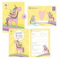 Lisa Wirth - 12 Einladungskarten Geburtstag Einhorn (Mädchen). Handgemachte Einladungskarten Kindergeburtstag inkl. 12 liebevollen Hand designten Briefumschlägen., Häftad