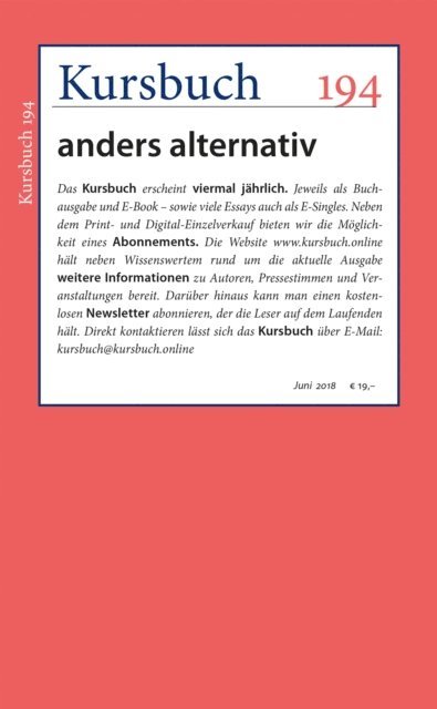 Armin Nassehi, Peter Felixberger - Kursbuch 194, E-bok
