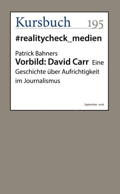 Patrick Bahners - Vorbild: David Carr, E-bok