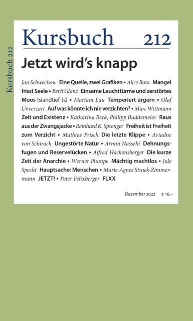 Dr. Sibylle Anderl, Peter Felixberger, Armin Nassehi - Kursbuch 212, E-bok