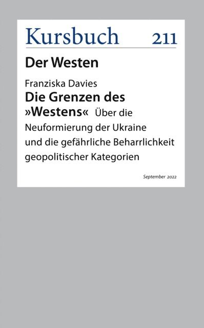 Franziska Davies - Die Grenzen des "Westens", E-bok