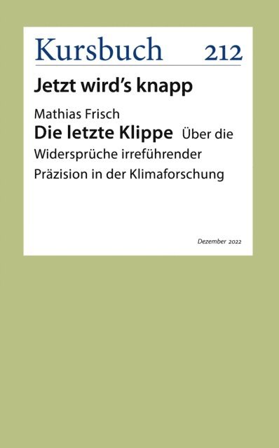 Mathias Frisch - Die letzte Klippe, E-bok