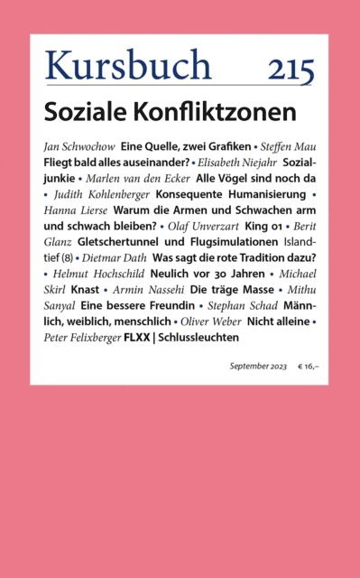 Dr. Sibylle Anderl, Peter Felixberger, Armin Nassehi - Kursbuch 215, E-bok