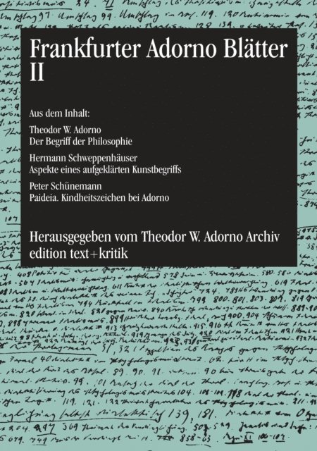 Rolf Tiedemann - Frankfurter Adorno Blätter II, E-bok