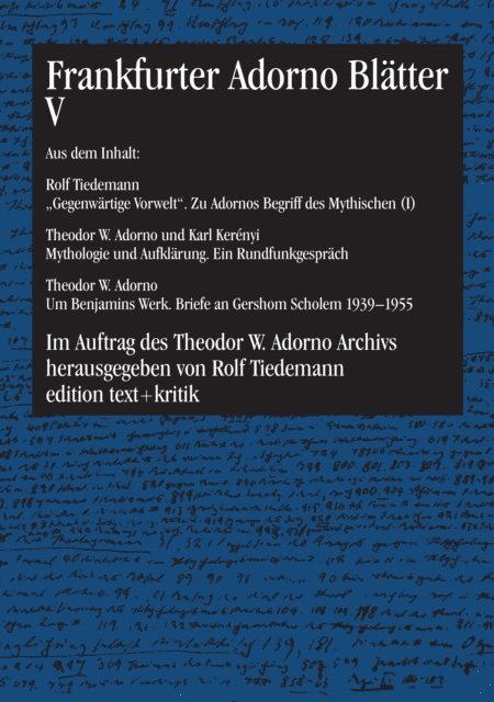 Rolf Tiedemann - Frankfurter Adorno Blätter V, E-bok
